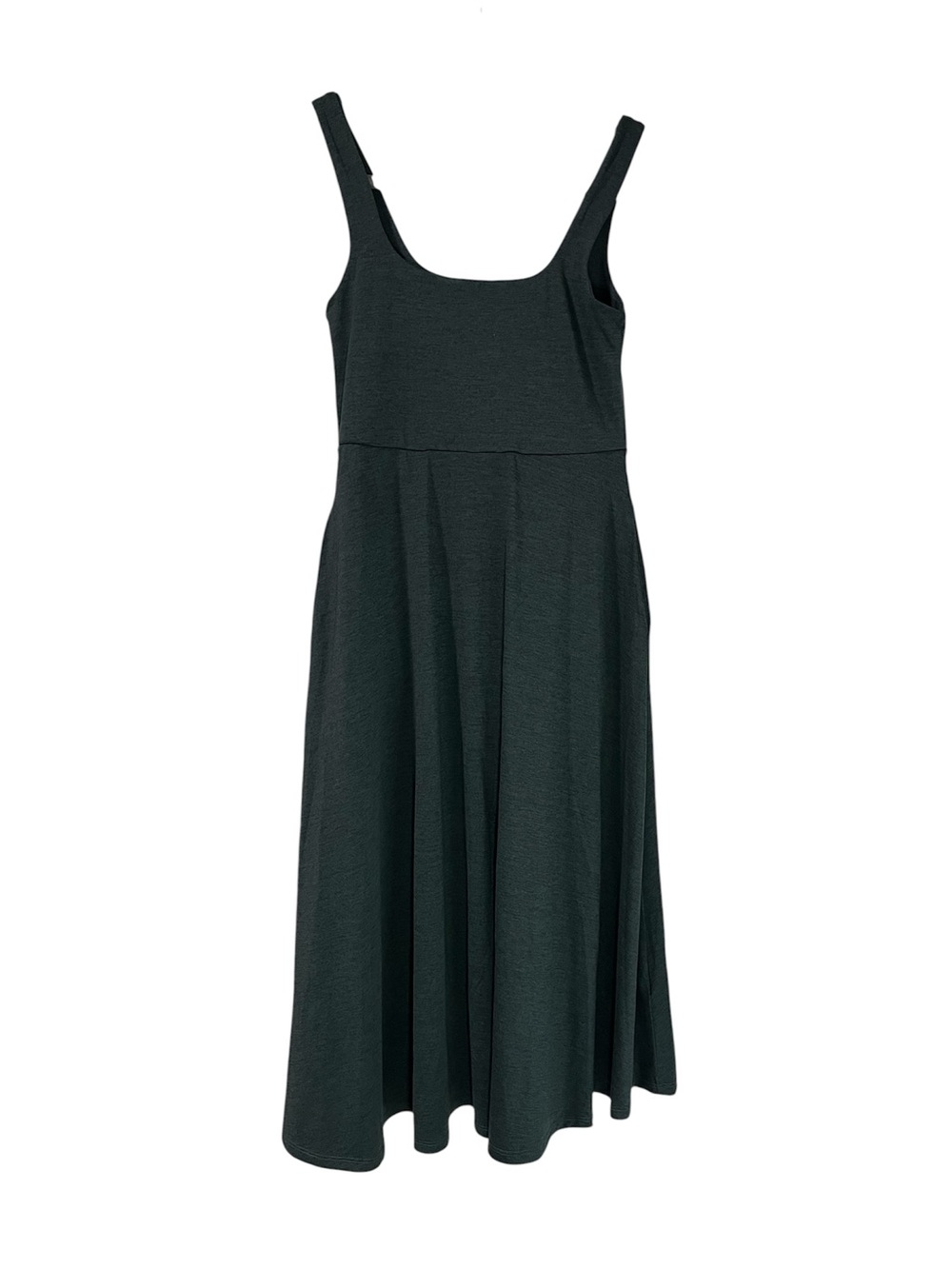 Quince Flowknit Breeze Fit & Flare Dress Heather Green Size Small Pockets